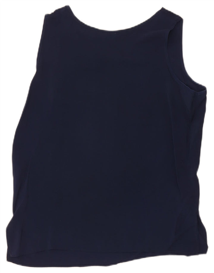 Vintage mujer chaleco top IT 46 grande azul marino