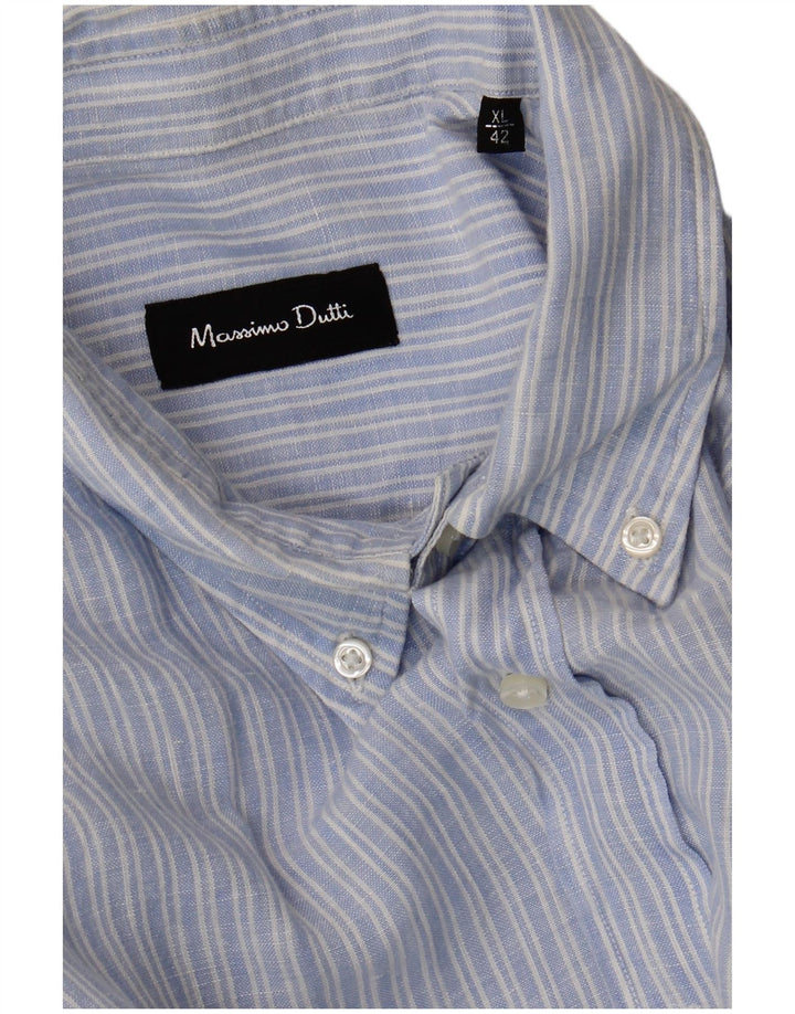 Camisa Massimo Dutti Hombre XL Rayas Azules