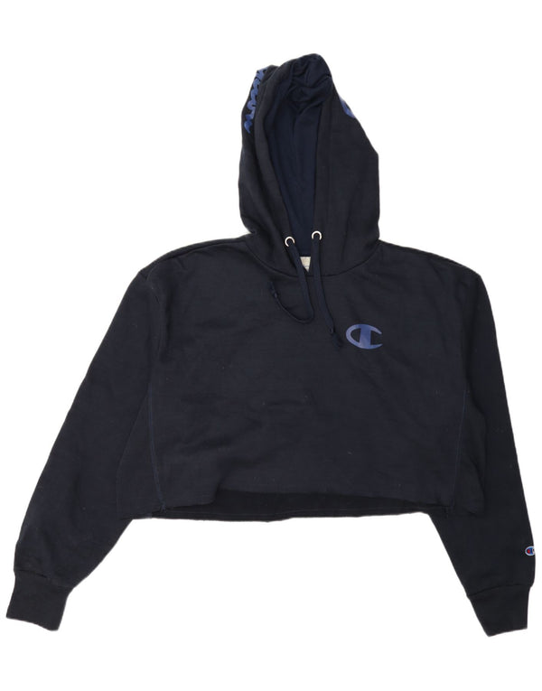 Champion Crop Graphic Sudadera con capucha para mujer UK 46 Large Azul marino Algodón
