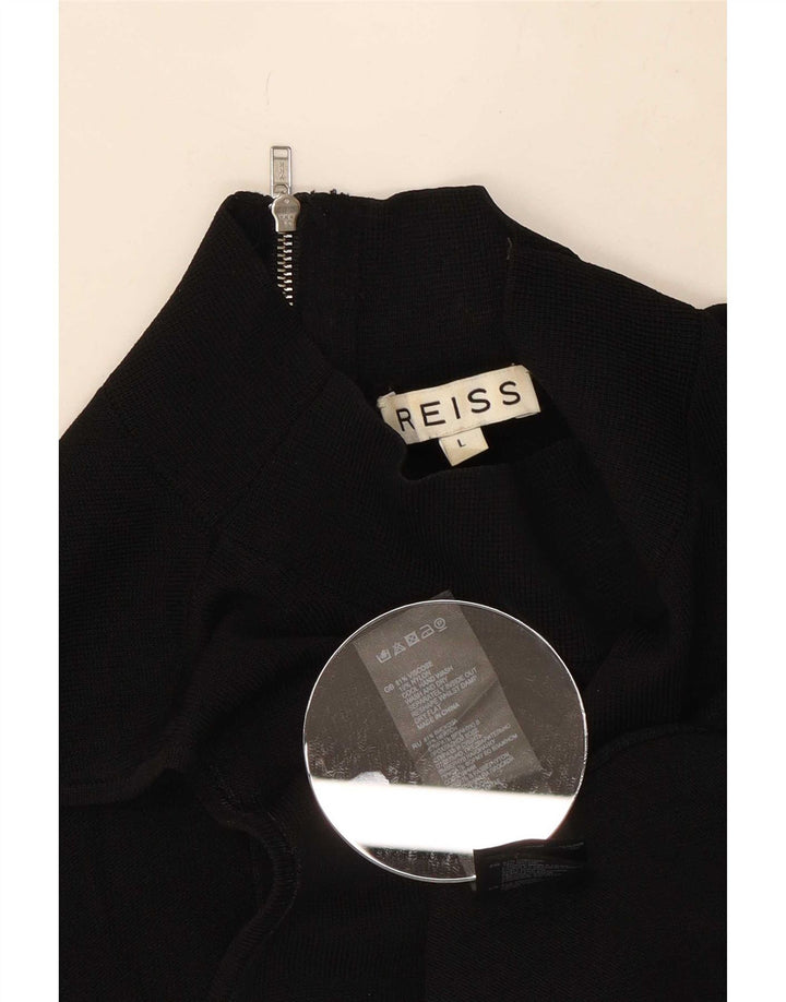 Reiss Top sin mangas para mujer UK 44 Large Viscosa negra