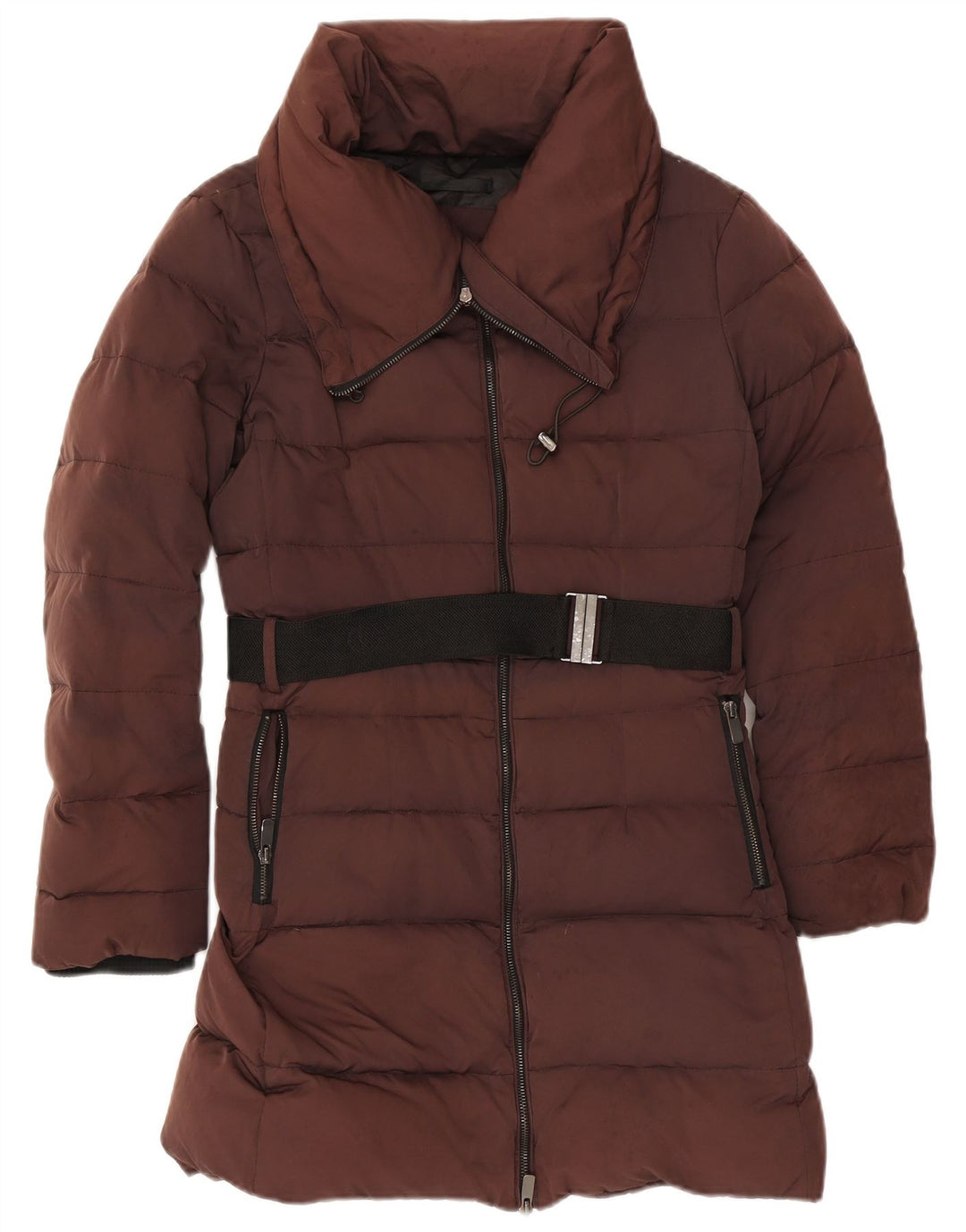 Zara Mujer Abrigo Acolchado UK 46 Grande Marrón