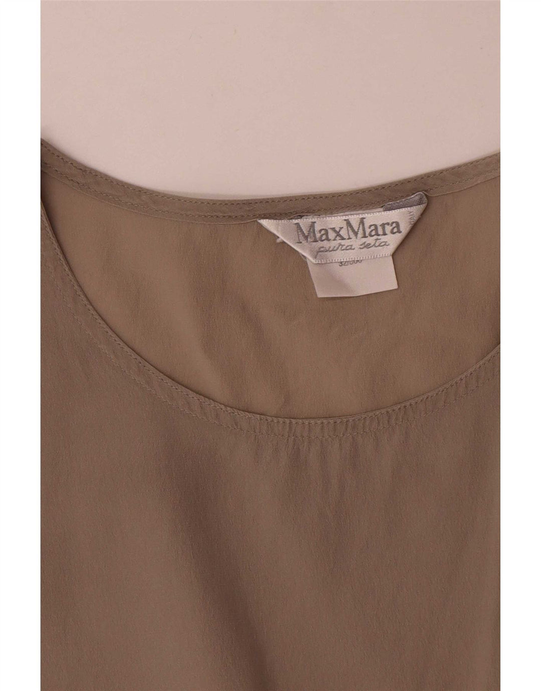 Max Mara Blusa para mujer Top UK 12 Seda gris medio