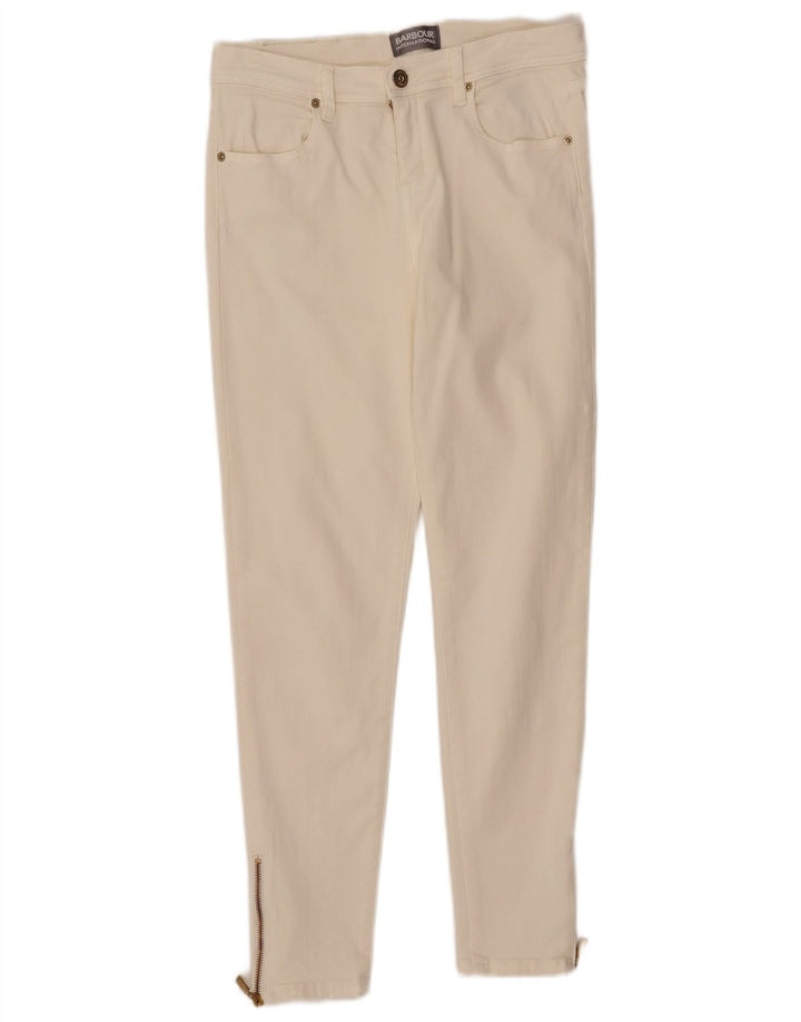 Vaqueros pitillo para mujer Barbour UK 12 Medium W30 L27 Algodón blanco roto
