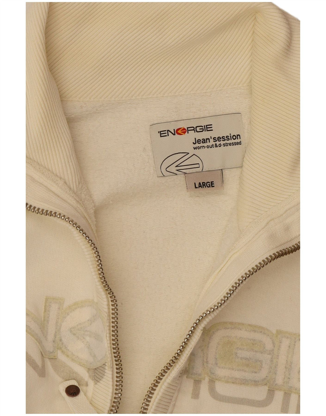 Energie Mens Graphic Chándal Top Chaqueta Grande Blanco Roto