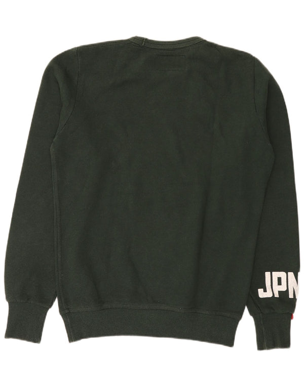 Superdry Hombre Sudadera Gráfica Jersey De Algodón Verde Medio