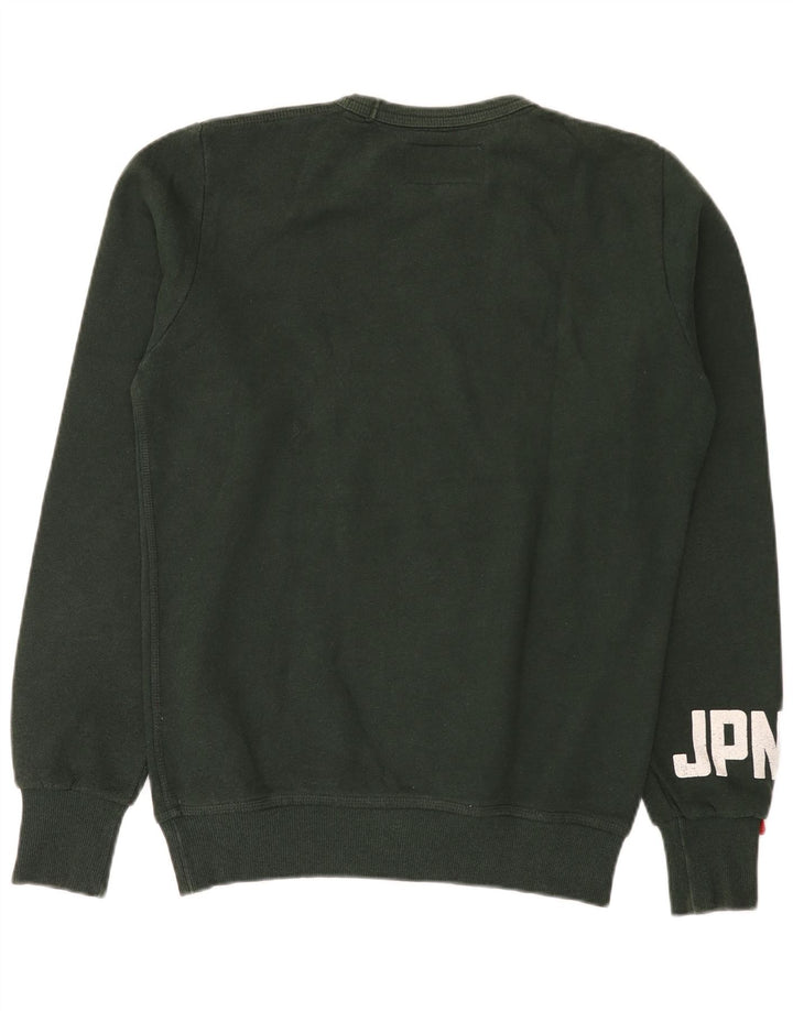 Superdry Hombre Sudadera Gráfica Jersey De Algodón Verde Medio