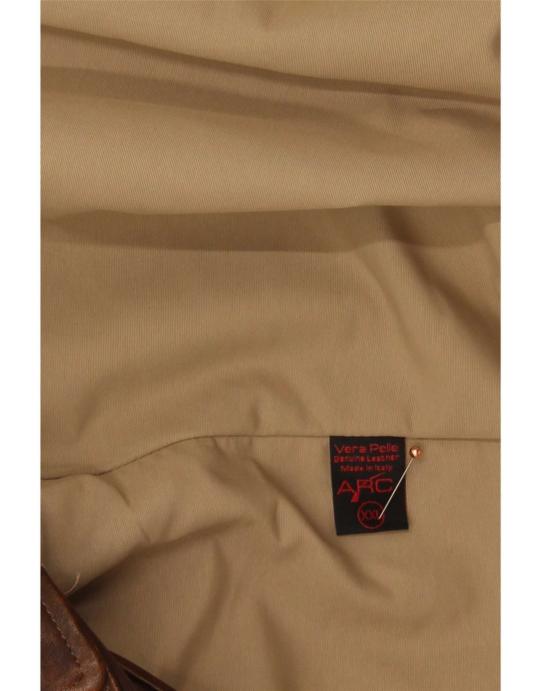 Vintage mujer chaqueta de cuero Reino Unido 20 2XL marrón