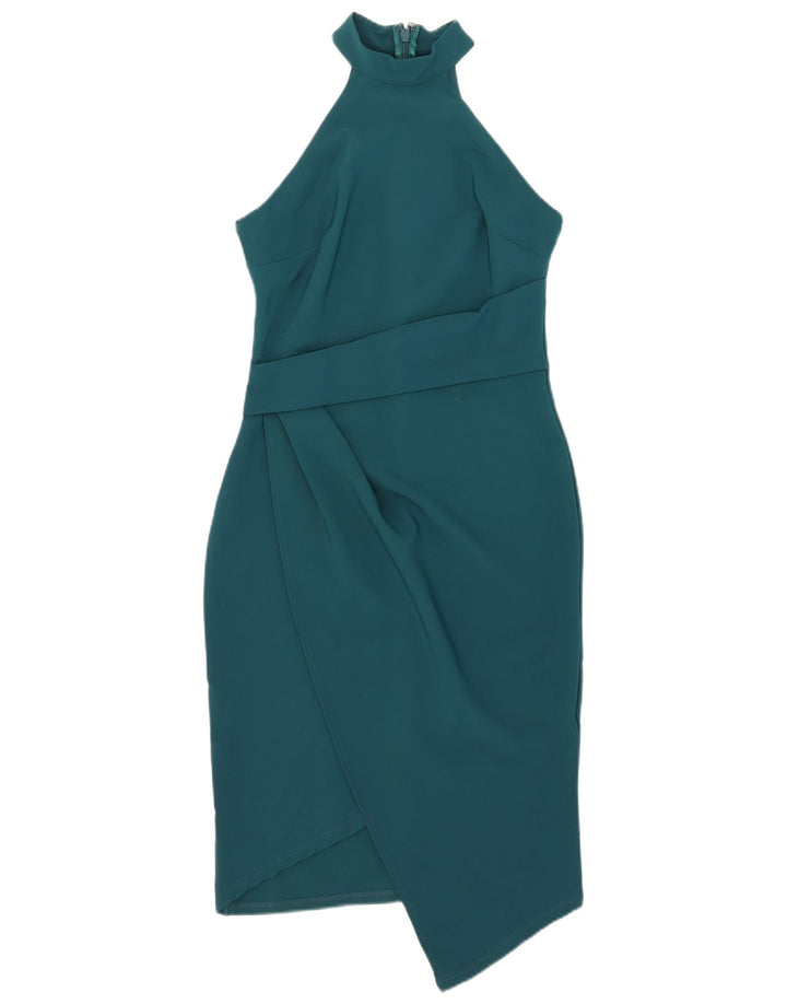 Vestido Halter Asimétrico Lipsy Mujer ES 40 Poliéster Verde Medio