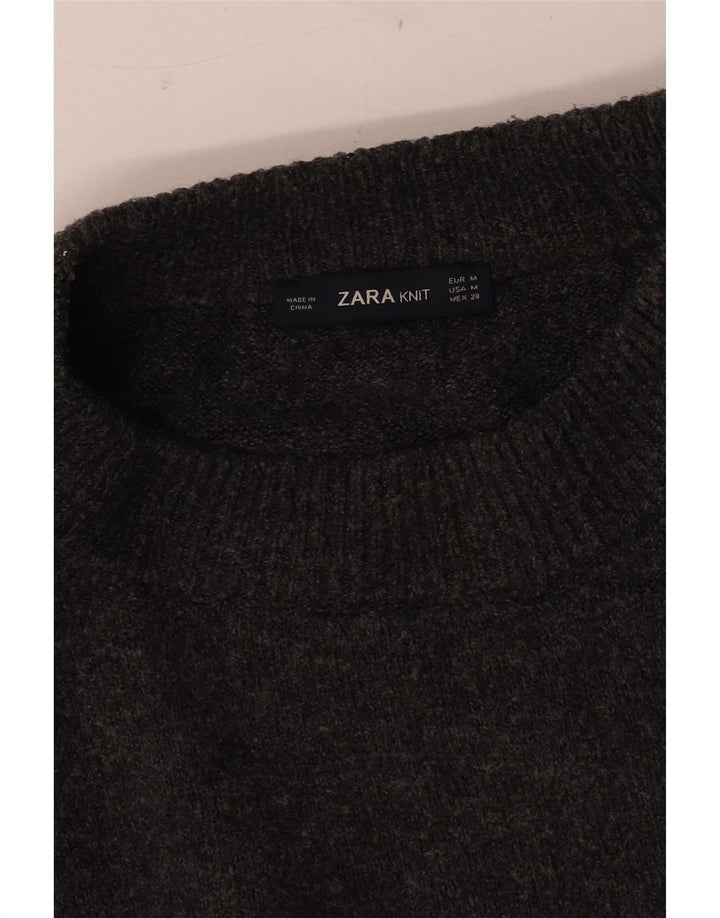 Zara Suéter De Cuello Redondo De Gran Tamaño para Mujer UK 44 Gris Medio
