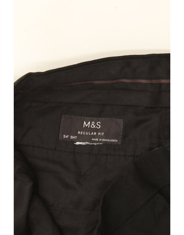 MARKS & SPENCER Pantalón chino de corte regular para hombre W34 L28 Negro