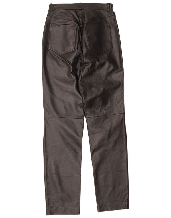 Avitano Pantalones de cuero delgados para mujer EU 38 Medium W26 L33 Negro