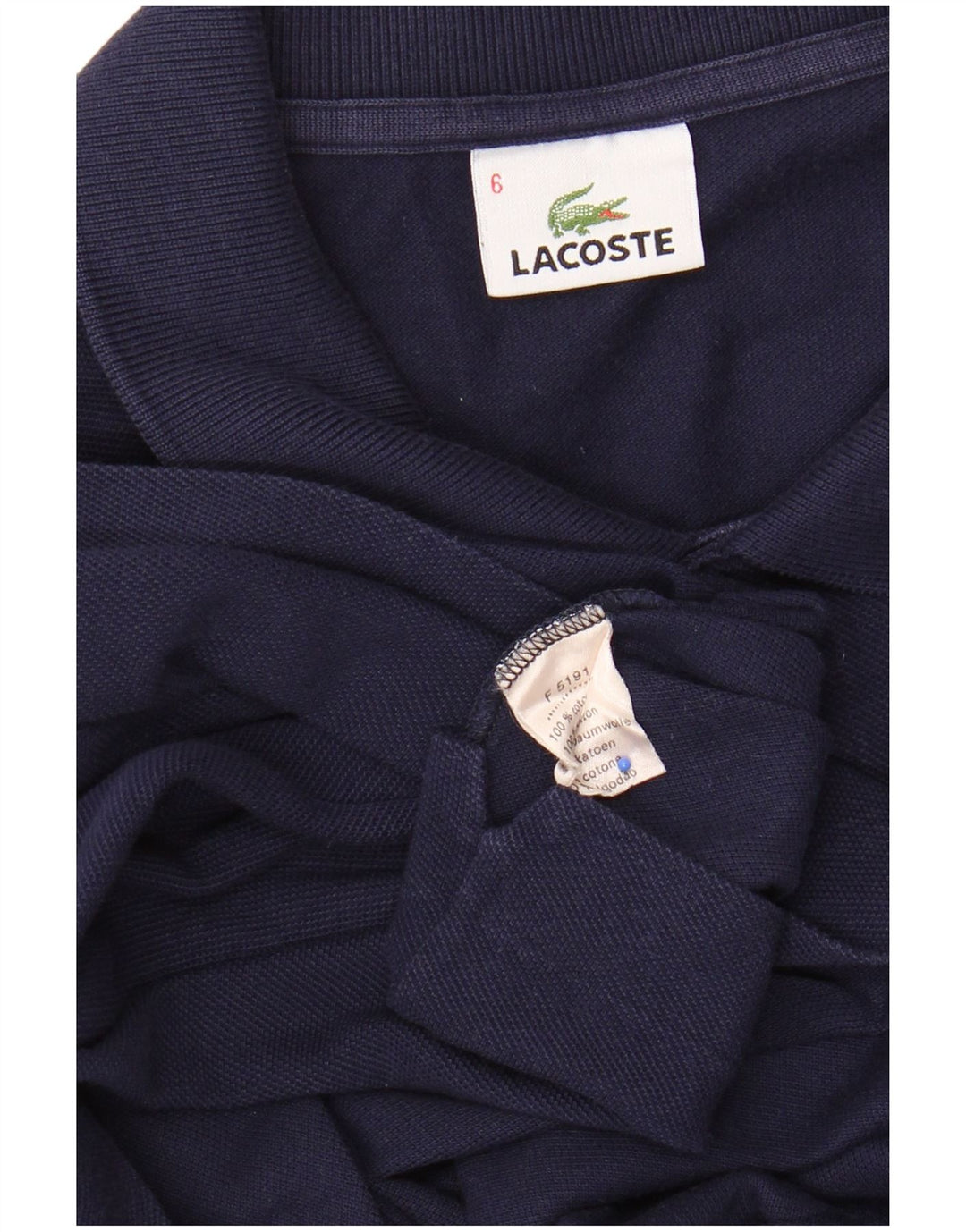 LACOSTE Polo para hombre Talla 6 XL Algodón azul marino