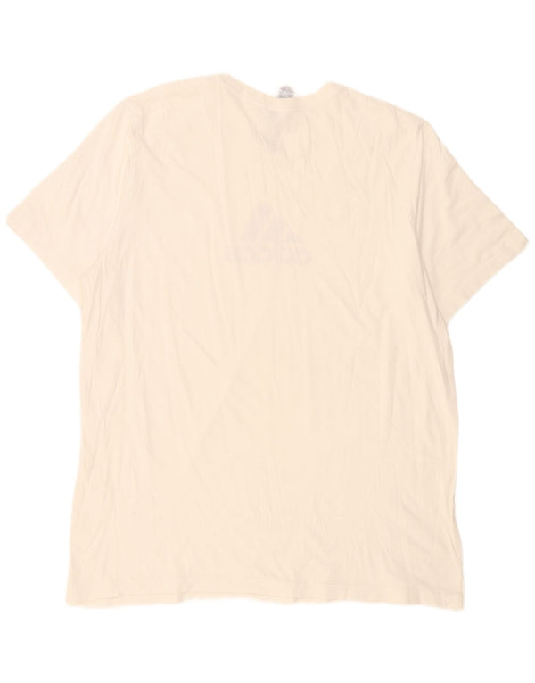 Adidas Hombre Camiseta Gráfica Top XL Algodón Blanco