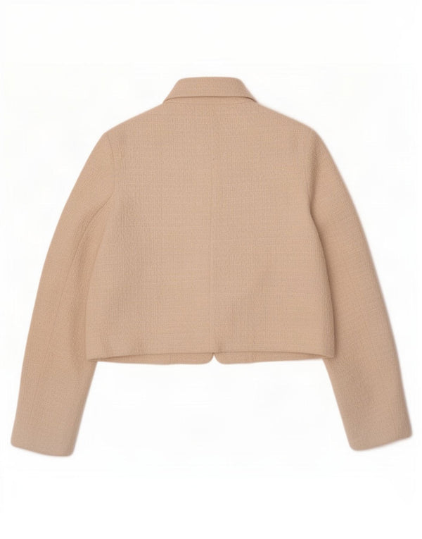 Zara Chaqueta Bolero para Mujer UK 10 Small Off White Cotton