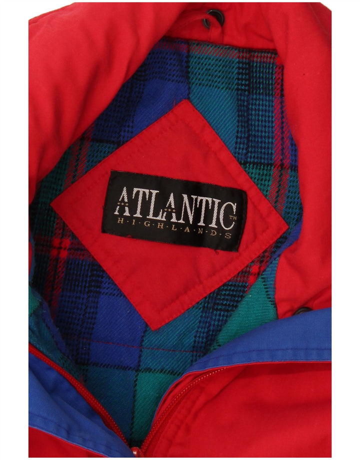 Vintage mujer cortavientos chaqueta Reino Unido 14 rojo grande
