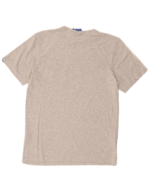 Adidas Hombre Camiseta Gráfica Top Pequeño Gris Colorblock Algodón