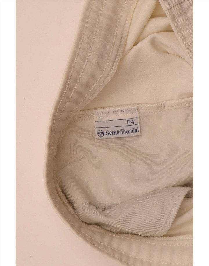 Sergio Tacchini Pantalones cortos deportivos gráficos para hombre IT 54 XL Poliéster blanco