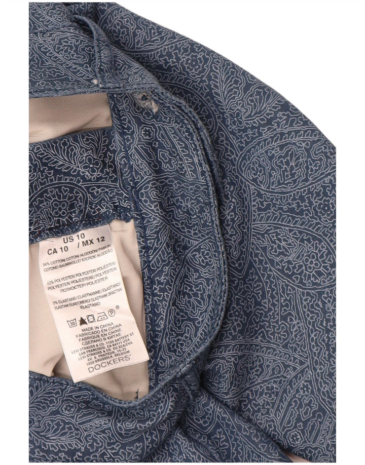 DOCKERS Pantalones Capri para Mujer US 10 Grande W30 L20 Azul Marino Paisley