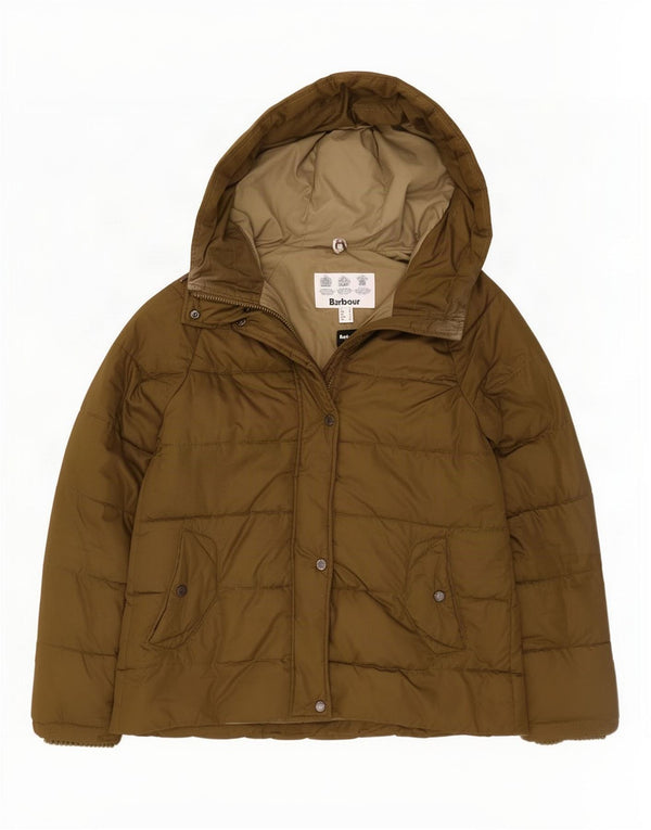 Barbour Chaqueta acolchada extragrande con capucha para mujer UK 8 Small Poliéster verde