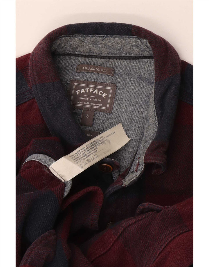 Camisa de franela de corte clásico para hombre de Fat Face, algodón a cuadros rojos pequeños