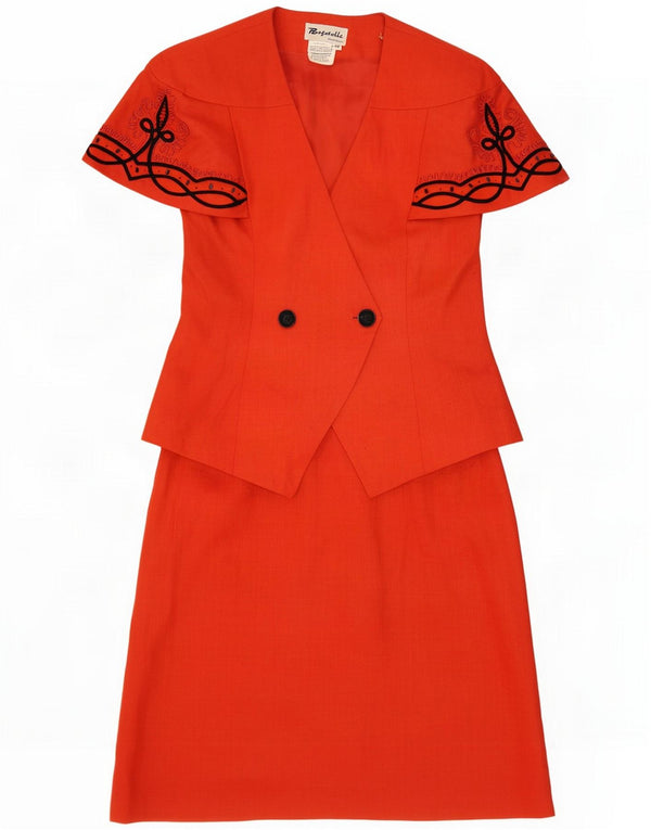 Bagatelle Conjunto de falda de 2 piezas de manga corta para mujer IT 46 Large W30 Naranja