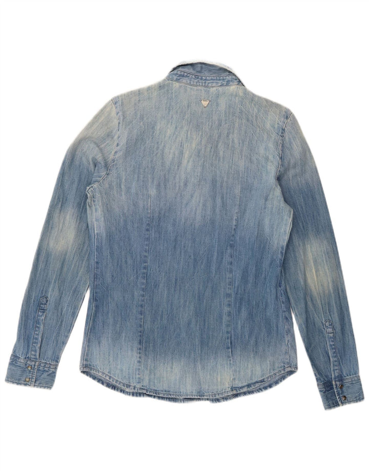 Guess Camisa vaquera extragrande para mujer UK 6 XS Algodón azul