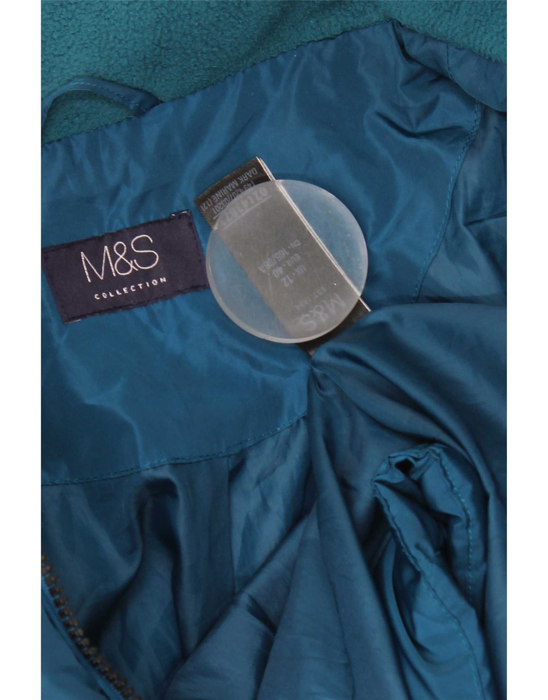 Marks & Spencer Chaqueta acolchada acolchada para mujer UK 40 Poliéster azul medio