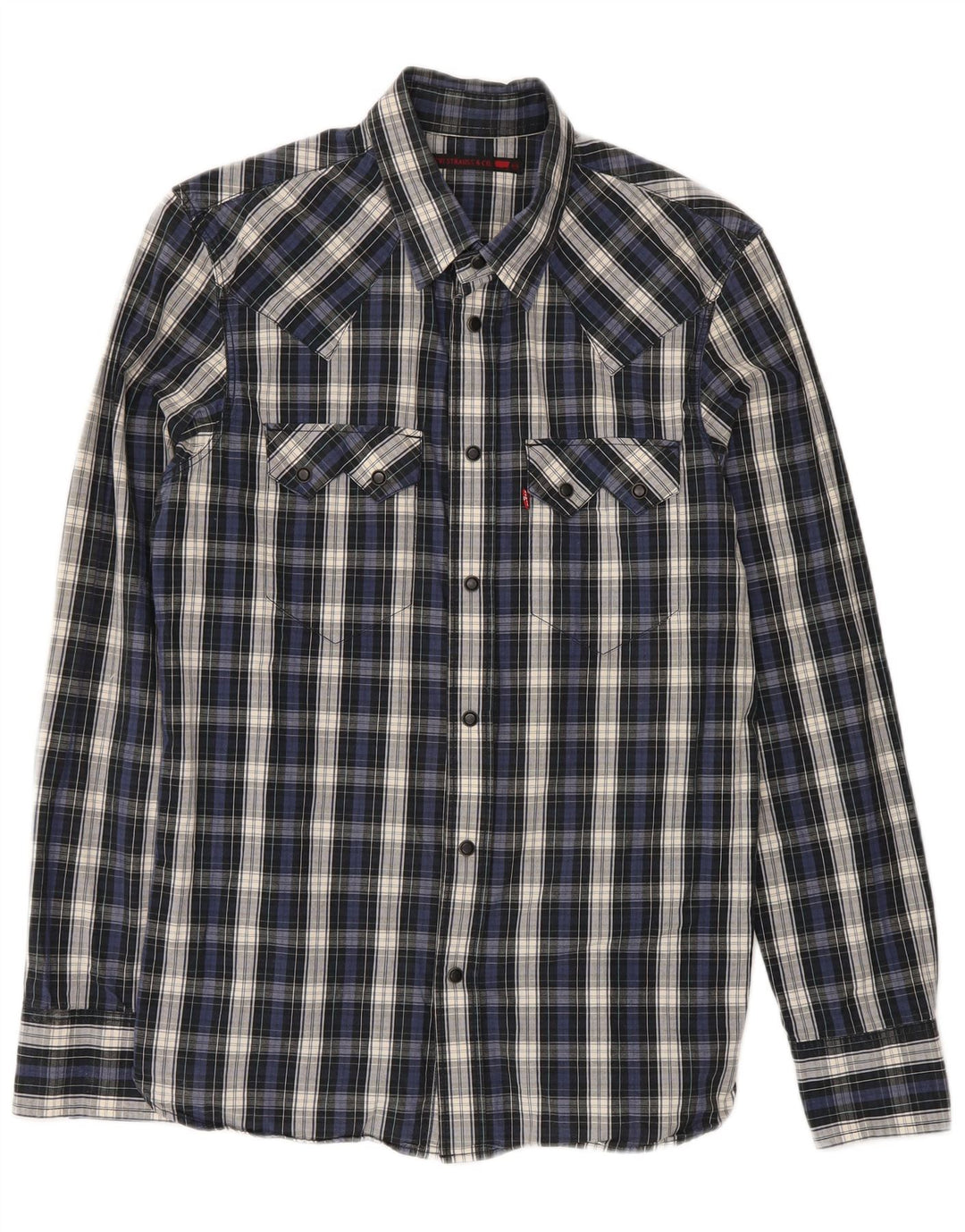 Camisa Levi's Hombre Algodón Azul Marino Mediano A Cuadros