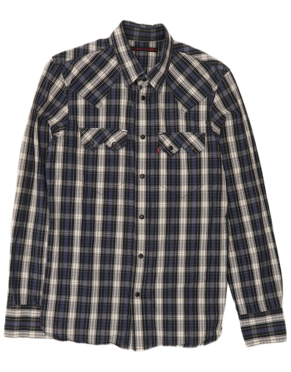 Camisa Levi's Hombre Algodón Azul Marino Mediano A Cuadros
