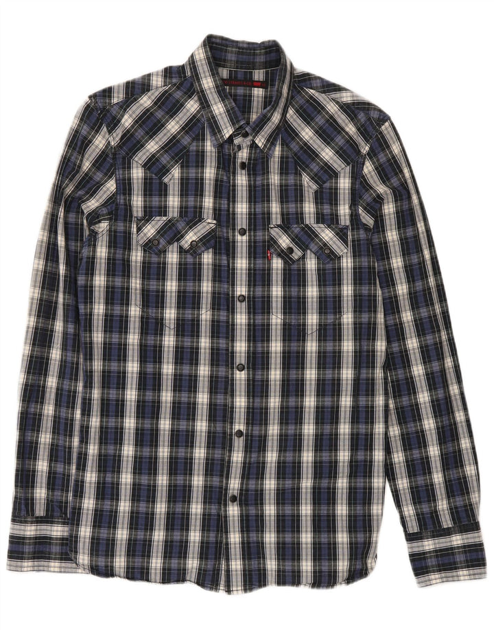 Camisa Levi's Hombre Algodón Azul Marino Mediano A Cuadros