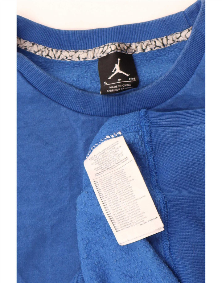 Jordan Hombre Sudadera Con Estampado Abstracto Jersey Pequeño De Algodón Azul
