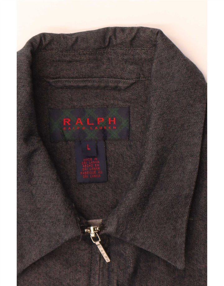 Ralph Lauren Chaqueta Bomber para Mujer Reino Unido 14 Grande Gris Algodón