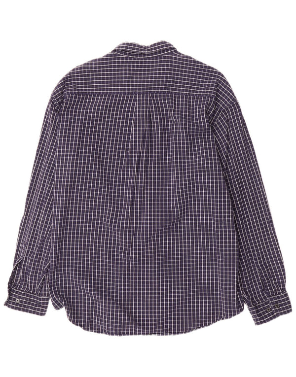 DOCKERS Camisa de Franela Hombre XL Azul Marino Cuadros Algodón