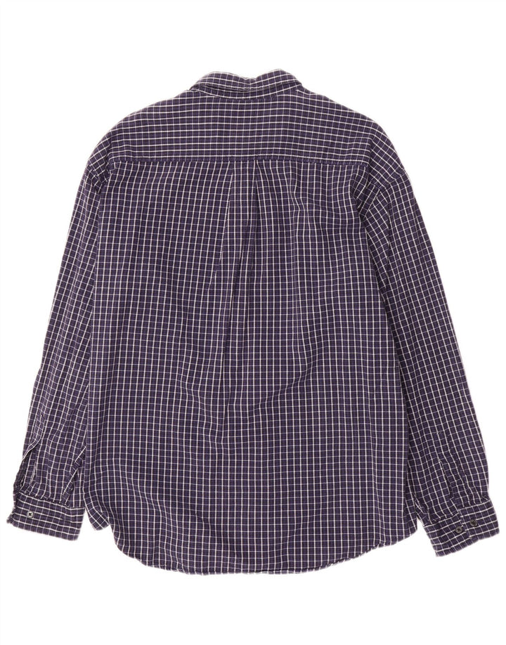 DOCKERS Camisa de Franela Hombre XL Azul Marino Cuadros Algodón