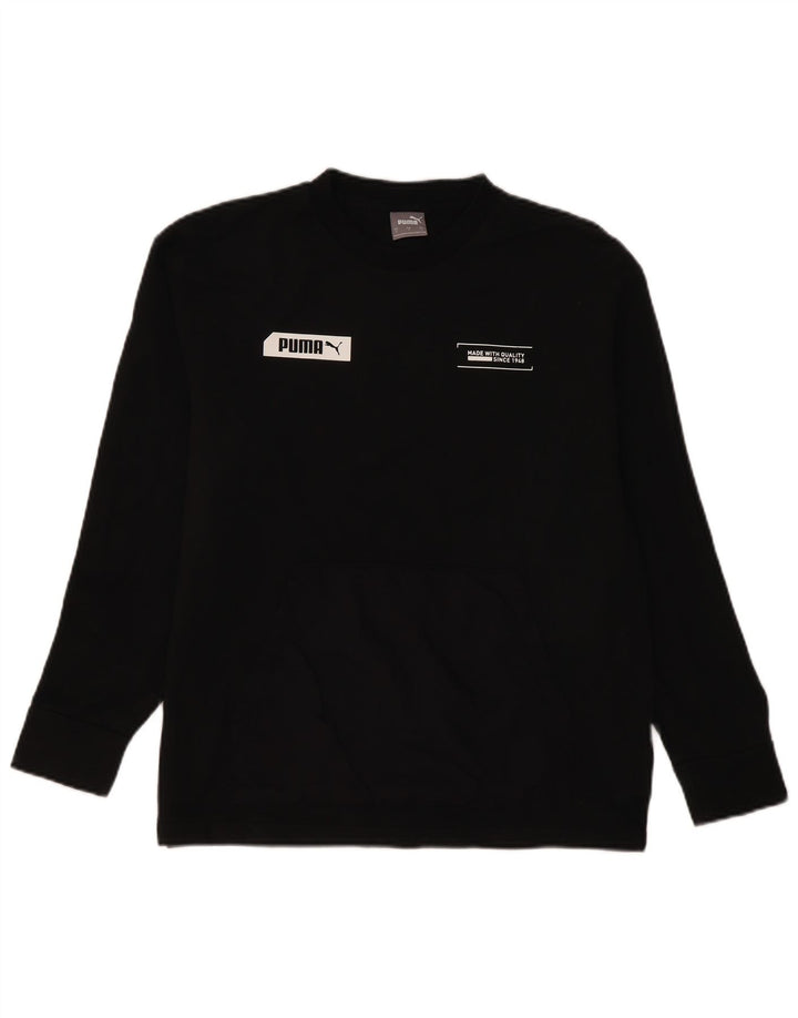 Puma Hombre Sudadera Gráfica Jersey Pequeño Algodón Negro