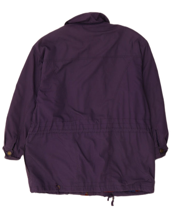 Vintage mujer cortavientos abrigo Reino Unido 20 2XL púrpura