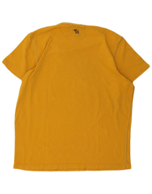 Abercrombie & Fitch Camiseta con estampado musculoso para hombre Top XL Algodón amarillo