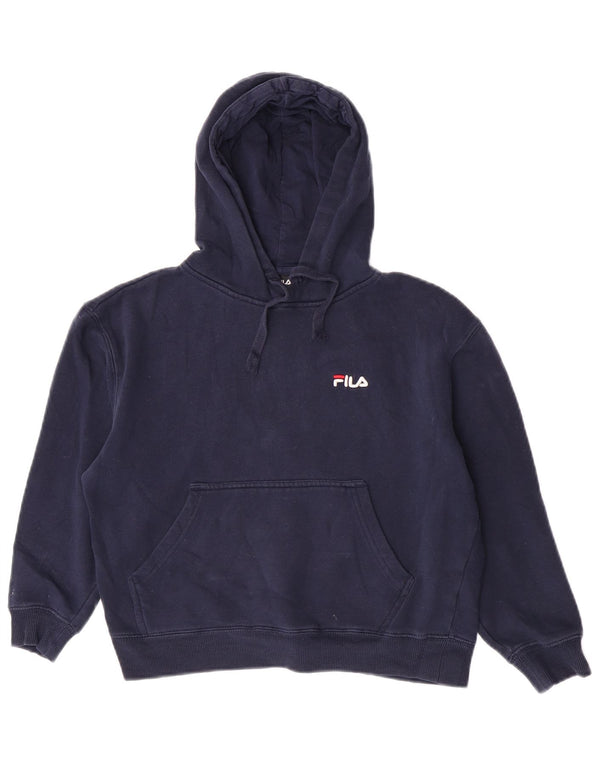 Fila Boys Hoodie Jumper 10-11 Years Medium Navy Blue Cotton