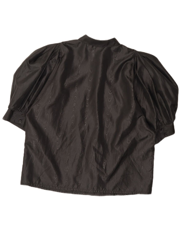 Yessica Blusa camisera de manga 3/4 para mujer EU 44 XL Poliéster teñido anudado negro