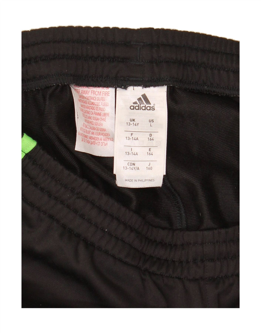 ADIDAS Boys Tracksuit Trousers Joggers 13-14 Years  Black Polyester Vintage Adidas and Second-Hand Adidas from Messina Hembry 