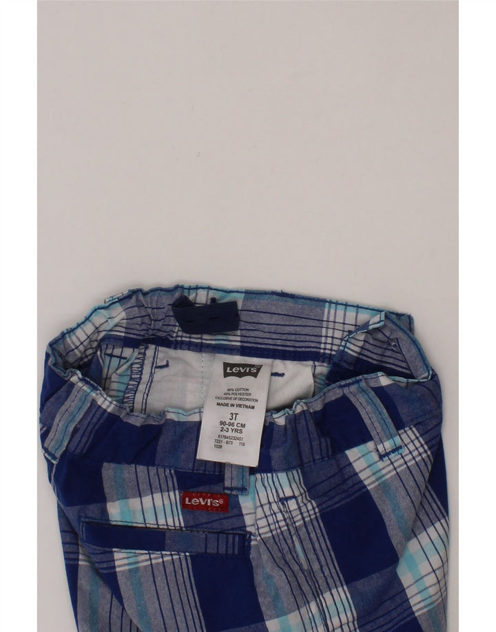 LEVI'S Boys Chino Shorts 2-3 Years W20  Blue Check Cotton