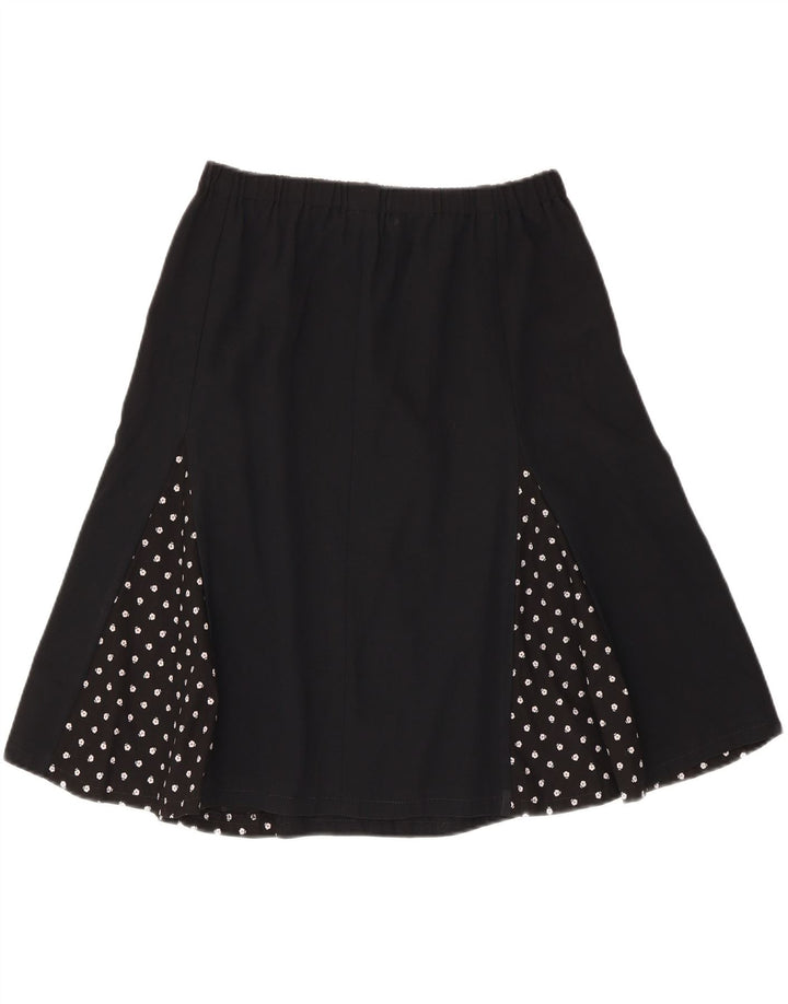 Vintage mujer A-Line falda W30 medio negro manchado