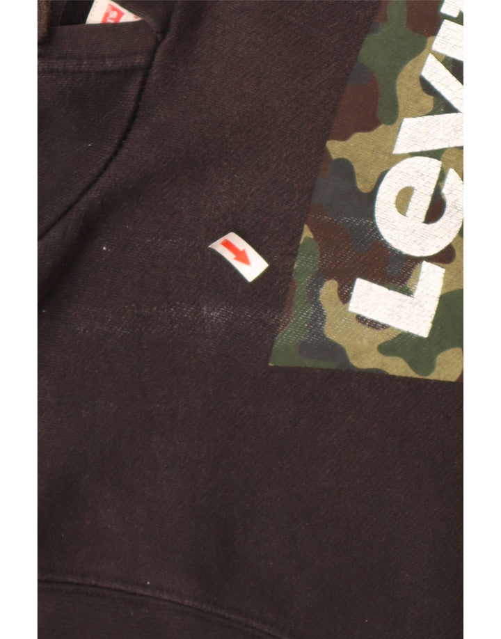 Levi's Hombre Sudadera Con Capucha Gráfica Jersey De Algodón Negro Mediano