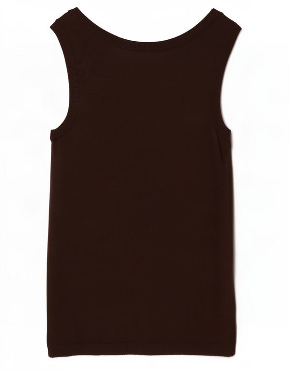 Zara Mujer Chaleco Top UK 8 Small Marrón Viscosa