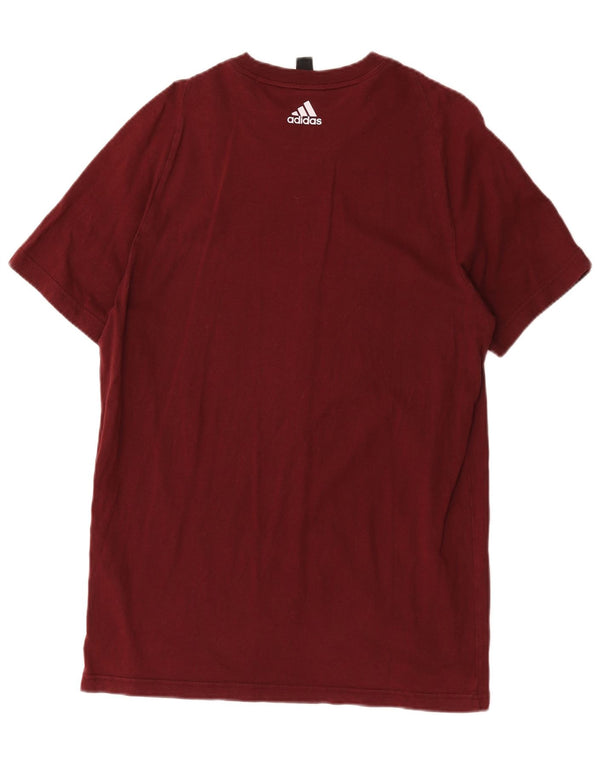 Adidas - Camiseta gráfica para hombre, parte superior de algodón burdeos medio