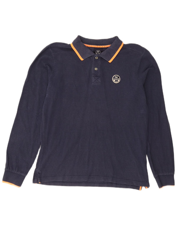 North Sails Polo De Manga Larga Para Hombre Algodón Azul Marino Medio