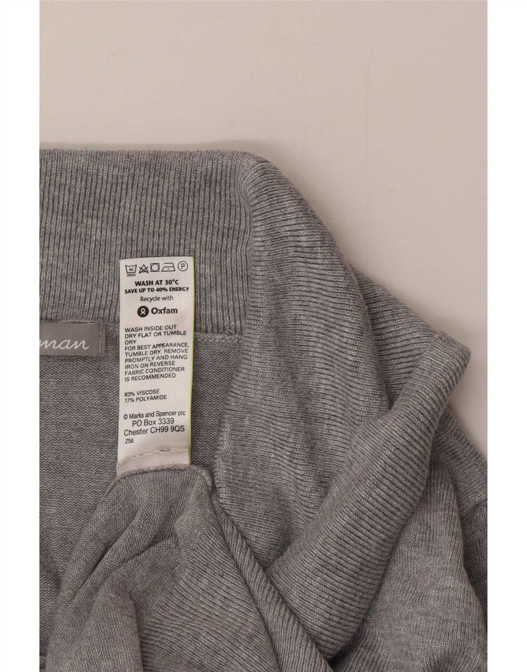 Marks & Spencer - Jersey con cuello vuelto para mujer, talla 40, viscosa gris medio
