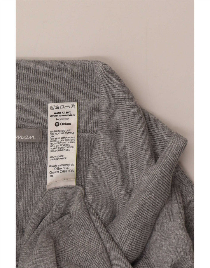 Marks & Spencer - Jersey con cuello vuelto para mujer, talla 40, viscosa gris medio