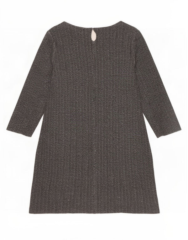 White Stuff Vestido recto de manga 3/4 para mujer UK 46 Large Grey Herringbone