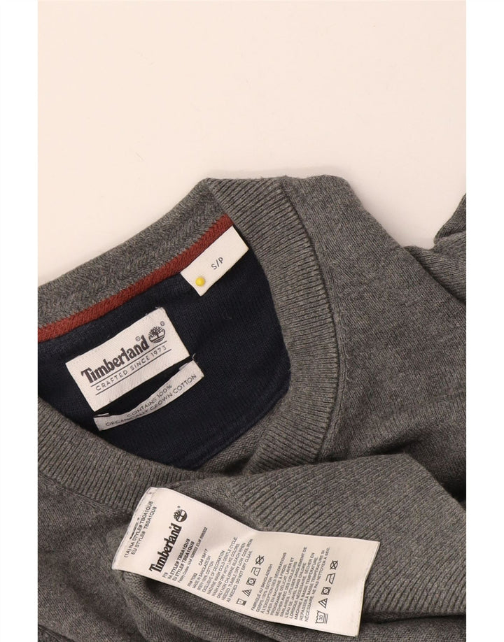 Timberland - Jersey con cuello en V para hombre, talla pequeña, algodón gris